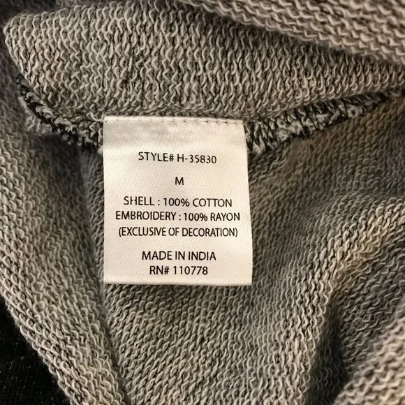 Hazel Womens Charcoal Embroidered Beaded Pullover Crew Long Sleeve Top Size M - Picture 6 of 7